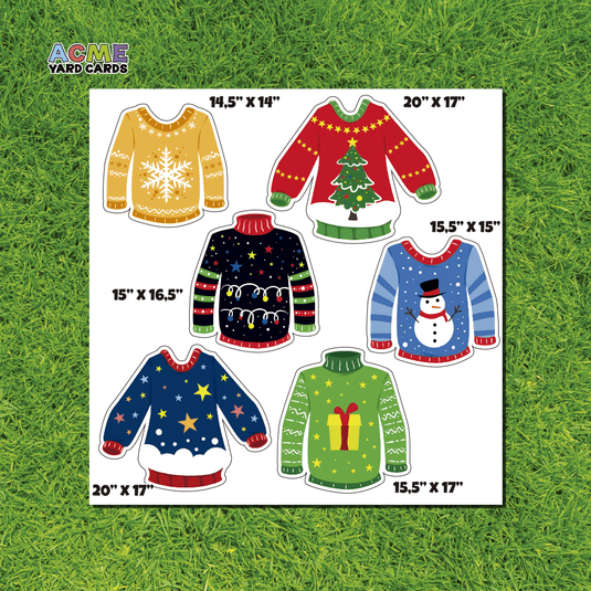 ACME Yard Cards Half Sheet - Theme – Christmas Ugly Sweater