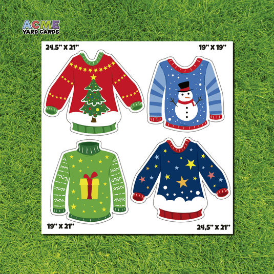 ACME Yard Cards Half Sheet - Theme – Christmas Ugly Sweater II