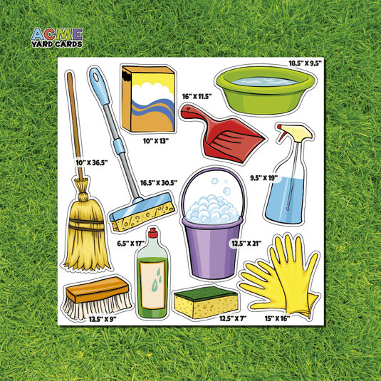 ACME Yard Cards Half Sheet - Theme – Cleaning Items