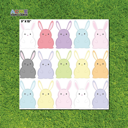 ACME Yard Cards Half Sheet - Theme – Colorful Easter Bunny Mascot