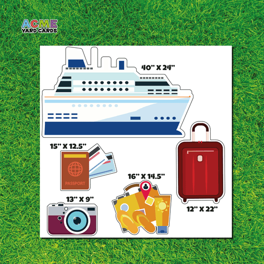 ACME Yard Cards Half Sheet - Theme - Cruise Ship / Travel