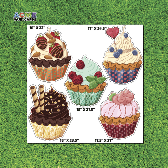 ACME Yard Cards Half Sheet - Theme - Cupcakes