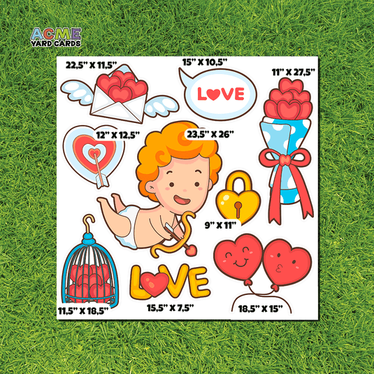 ACME Yard Cards Half Sheet - Theme – Cupid's Valentine's Day Set
