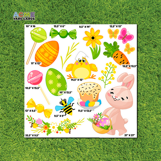 ACME Yard Cards Half Sheet - Theme – Cute Easter Bunny II