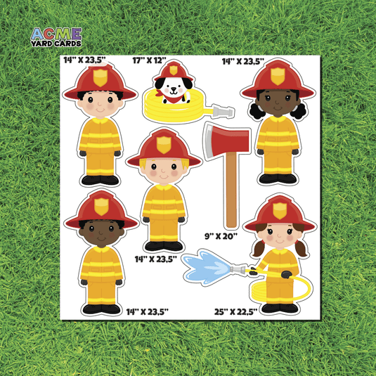 ACME Yard Cards Half Sheet - Theme - Cute Firefighters II