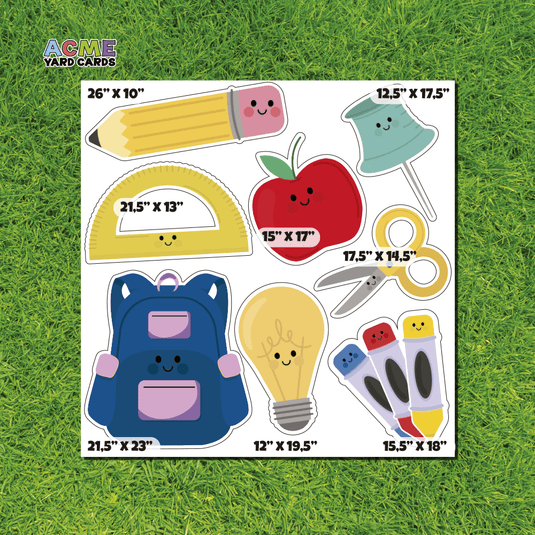 ACME Yard Cards Half Sheet - Theme – Cute School Supplies II