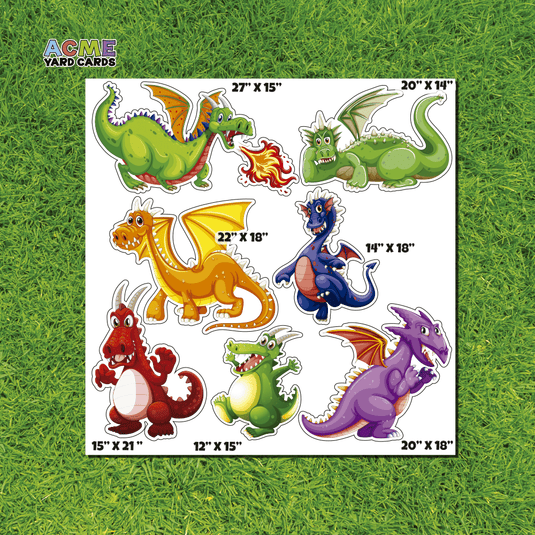 ACME Yard Cards Half Sheet - Theme - Dragons