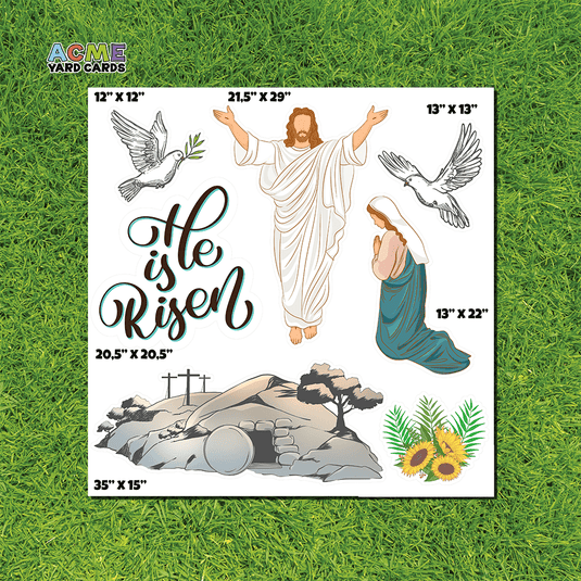 ACME Yard Cards Half Sheet - Theme – Easter Resurrection Sunday - Light Skin Tone