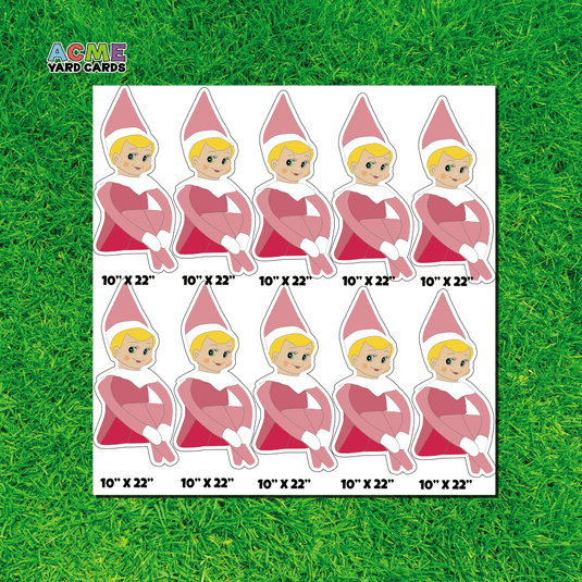 ACME Yard Cards Half Sheet - Theme - Elf on the Shelf Pink