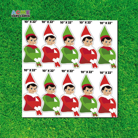 ACME Yard Cards Half Sheet - Theme - Elf on the Shelf Red and Green