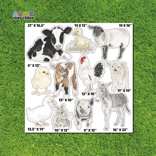 ACME Yard Cards Half Sheet - Theme - Farm Animals