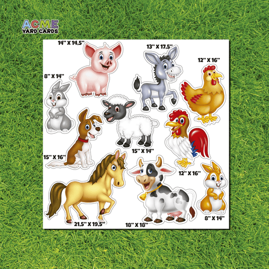 ACME Yard Cards Half Sheet - Theme - Farm Animals