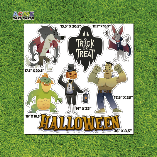 ACME Yard Cards Half Sheet - Theme – Halloween - Monsters
