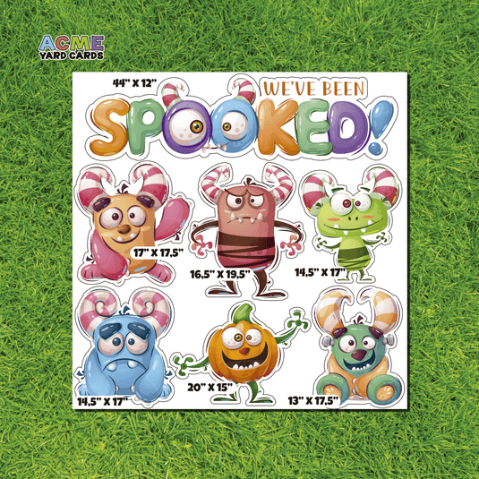 ACME Yard Cards Half Sheet - Theme – Halloween Spooked Monsters