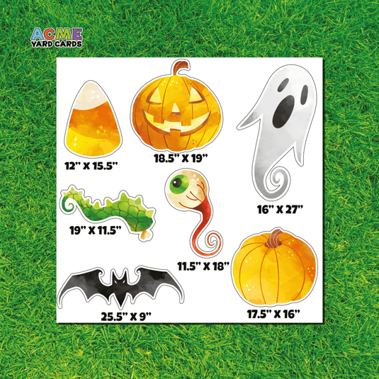 ACME Yard Cards Half Sheet - Theme - Halloween Spooky Characters I