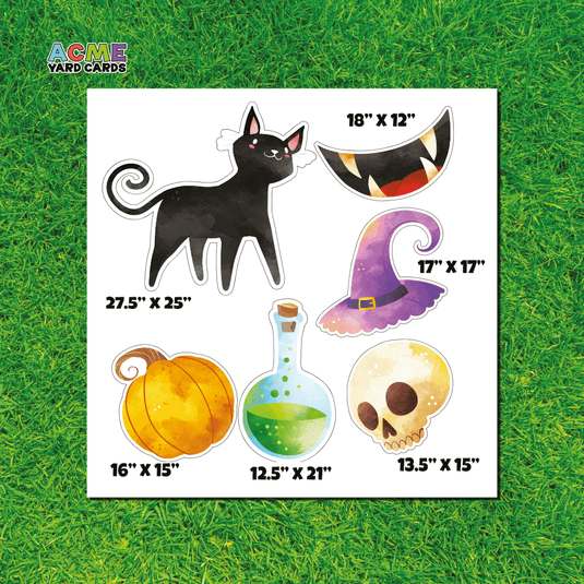 ACME Yard Cards Half Sheet - Theme - Halloween Spooky Characters II