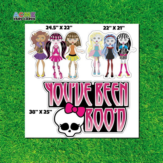 ACME Yard Cards Half Sheet - Theme - Halloween You've Been Boo'd Monster Girls