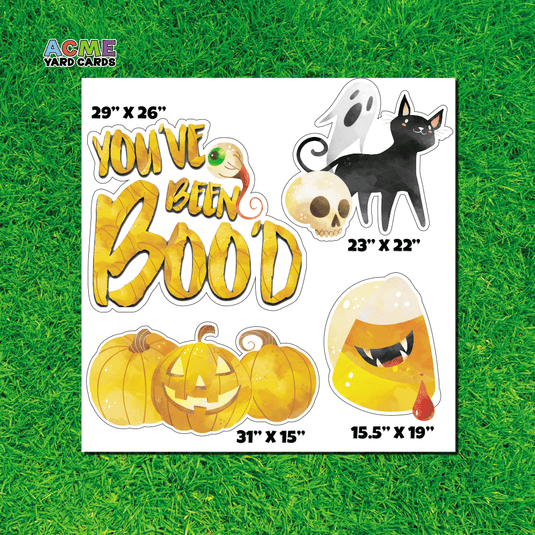 ACME Yard Cards Half Sheet - Theme - Halloween You've Been Boo'd Pumpking
