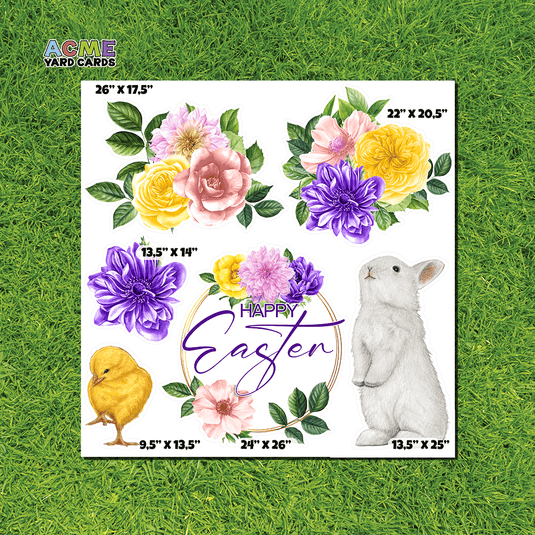 ACME Yard Cards Half Sheet - Theme – Happy Easter Bunny Garden Collection