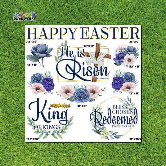 ACME Yard Cards Half Sheet - Theme – Happy Easter Cross – Garden Collection II