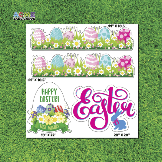 ACME Yard Cards Half Sheet - Theme - Happy Easter with egg borders