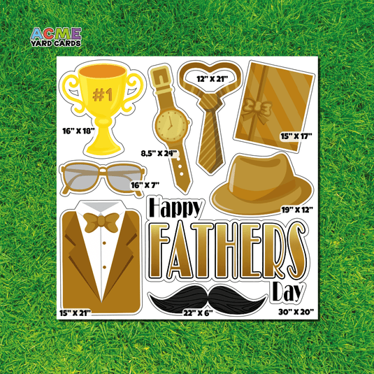 ACME Yard Cards Half Sheet - Theme - Happy Father's Day - Gold Collection