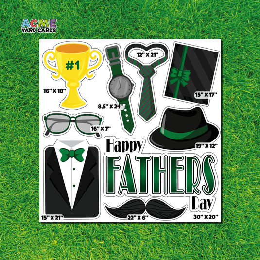 ACME Yard Cards Half Sheet - Theme - Happy Father's Day - Green Collection