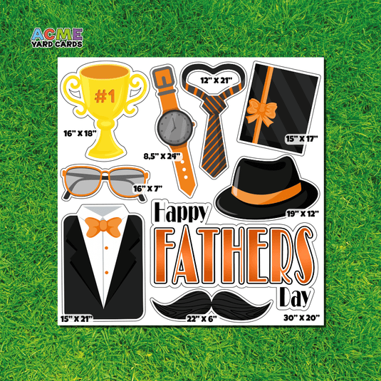 ACME Yard Cards Half Sheet - Theme - Happy Father's Day - Orange Collection