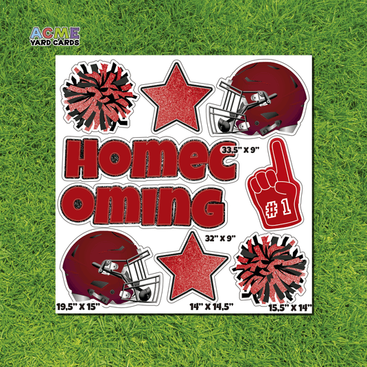 ACME Yard Cards Half Sheet - Theme – High School Homecoming in Black & Red