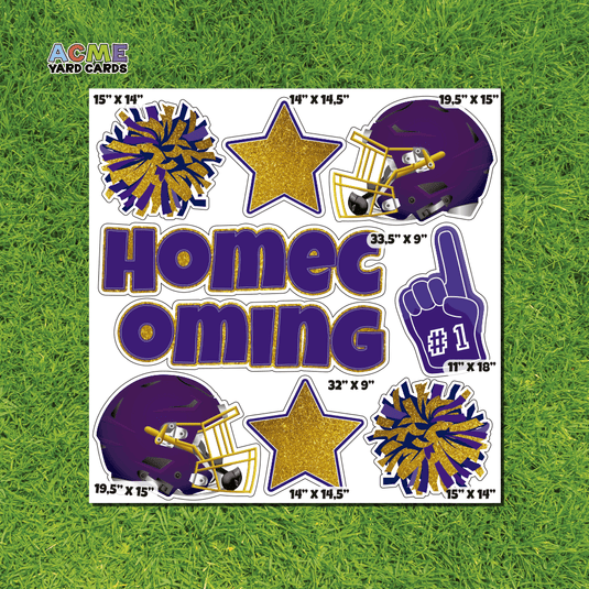 ACME Yard Cards Half Sheet - Theme – High School Homecoming in Purple