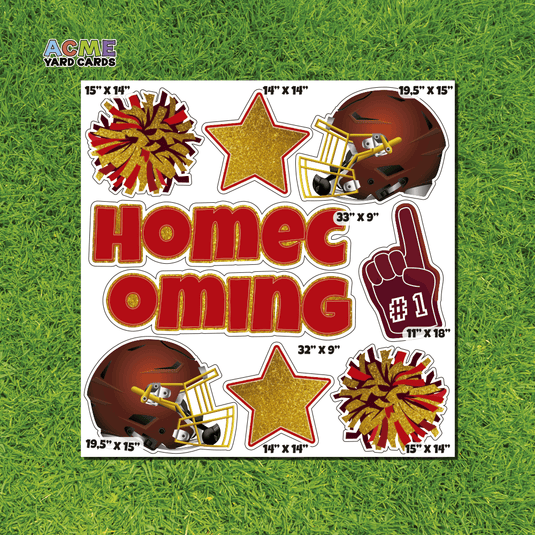 ACME Yard Cards Half Sheet - Theme – High School Homecoming in Red