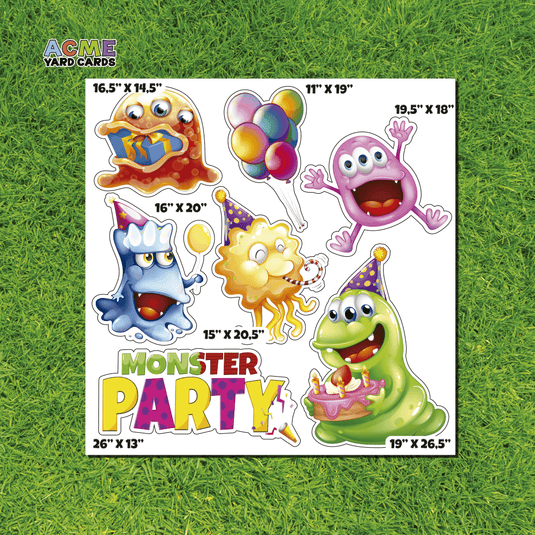 ACME Yard Cards Half Sheet - Theme - Monster Party