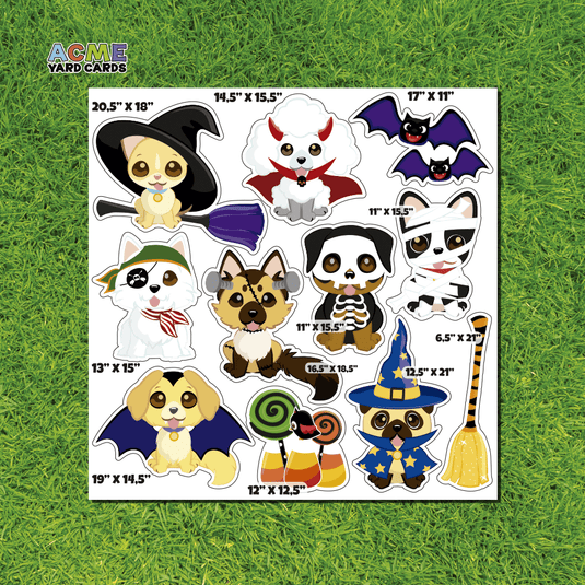 ACME Yard Cards Half Sheet - Theme – Mujka Halloween Creepy Puppies