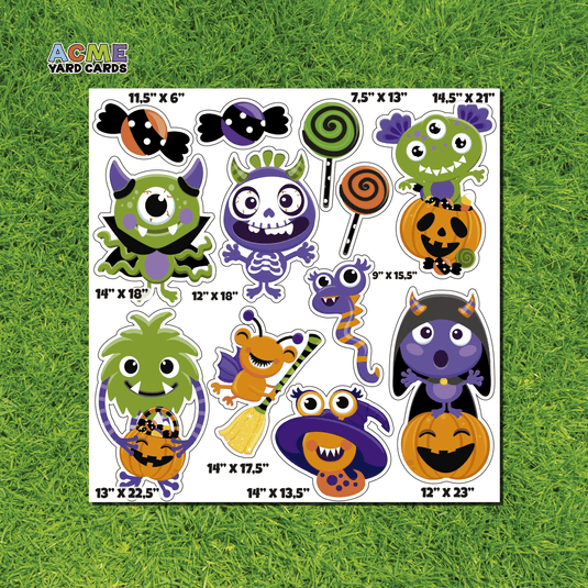 ACME Yard Cards Half Sheet - Theme – Mujka Halloween Little Monsters