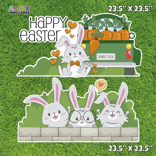 ACME Yard Cards Half Sheet - Theme - Panel - Easter Carrot & Rabbit