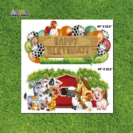 ACME Yard Cards Half Sheet - Theme - Panel - Farm Animals