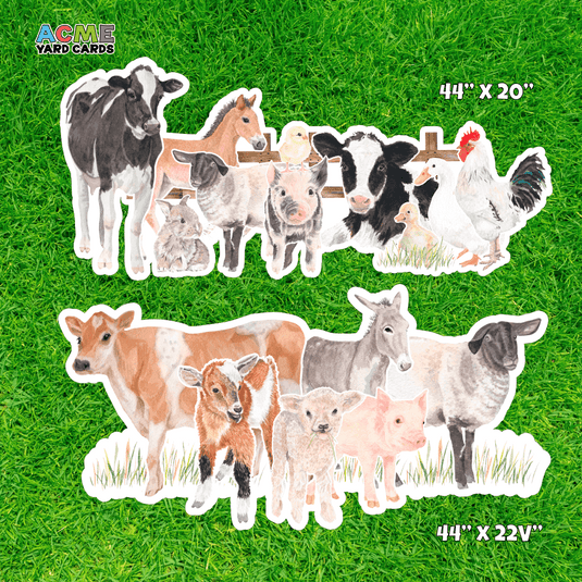 ACME Yard Cards Half Sheet - Theme - Panel - Farm Animals II