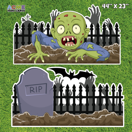ACME Yard Cards Half Sheet - Theme - Panel - Halloween Zombies