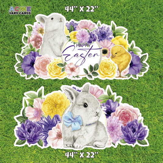 ACME Yard Cards Half Sheet - Theme - Panel - Happy Easter Bunny Garden Collection