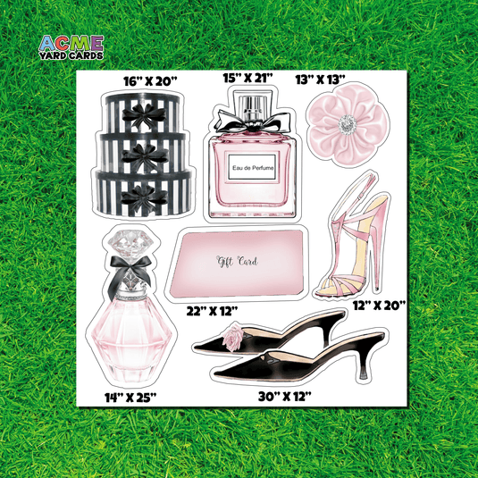 ACME Yard Cards Half Sheet - Theme - Pink and Black Glamour