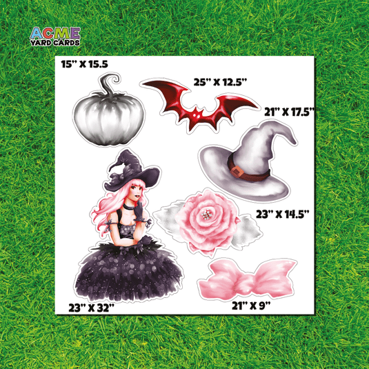 ACME Yard Cards Half Sheet - Theme - Pink Witch I