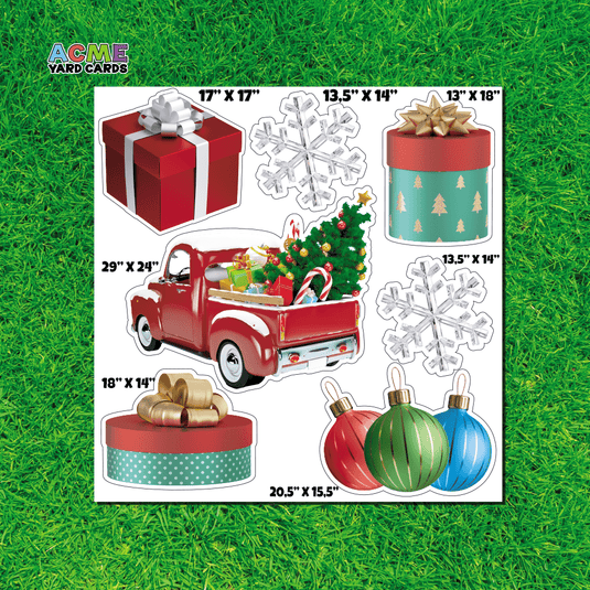 ACME Yard Cards Half Sheet - Theme - Red Truck Christmas