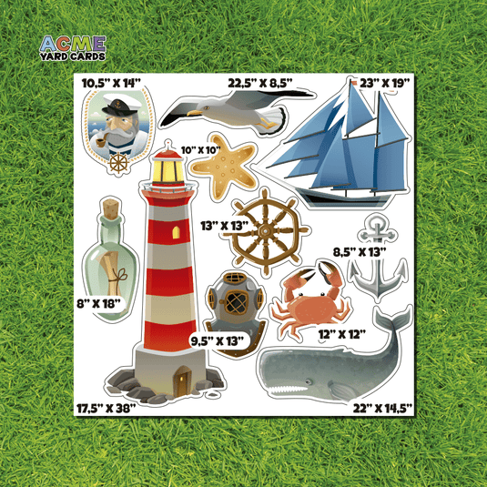 ACME Yard Cards Half Sheet - Theme – Sea Nautical