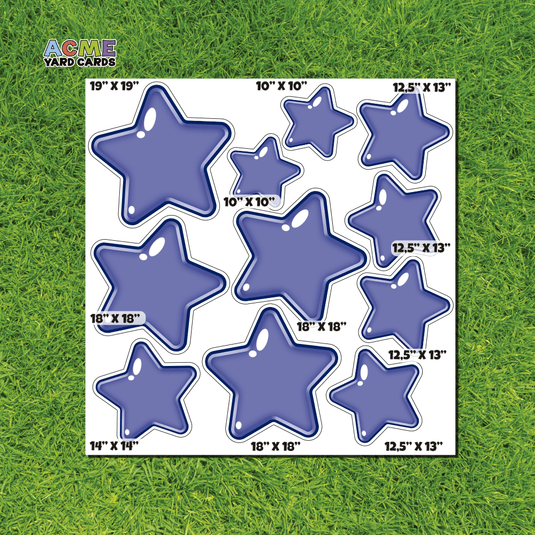 ACME Yard Cards Half Sheet - Theme - Set of Stars - Blue