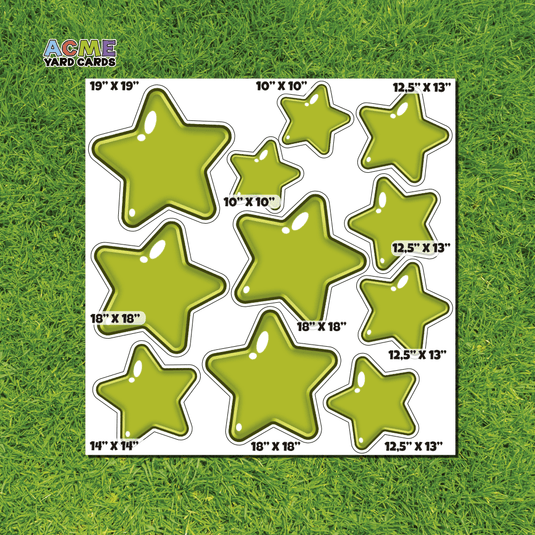 ACME Yard Cards Half Sheet - Theme - Set of Stars - Green