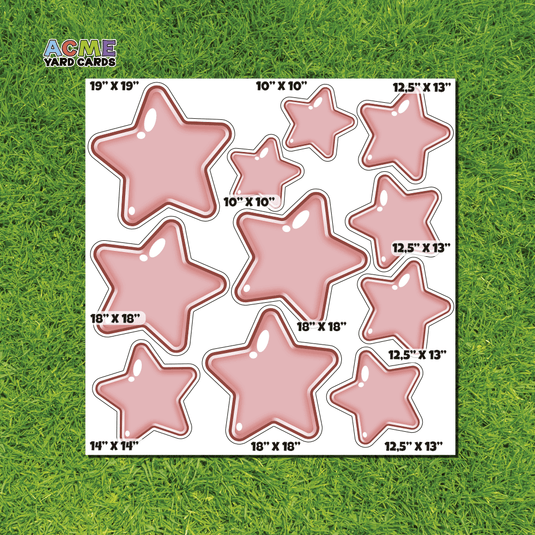 ACME Yard Cards Half Sheet - Theme - Set of Stars - Light Pink