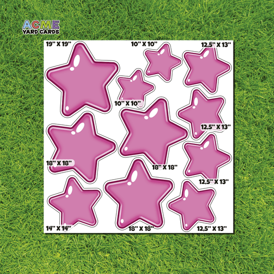 ACME Yard Cards Half Sheet - Theme - Set of Stars - Pink