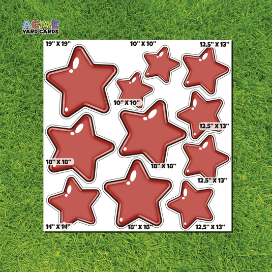 ACME Yard Cards Half Sheet - Theme - Set of Stars - Red