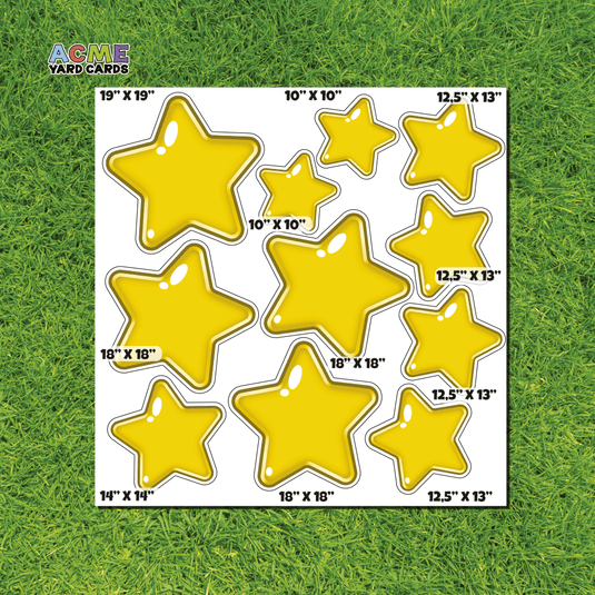 ACME Yard Cards Half Sheet - Theme - Set of Stars - Yellow