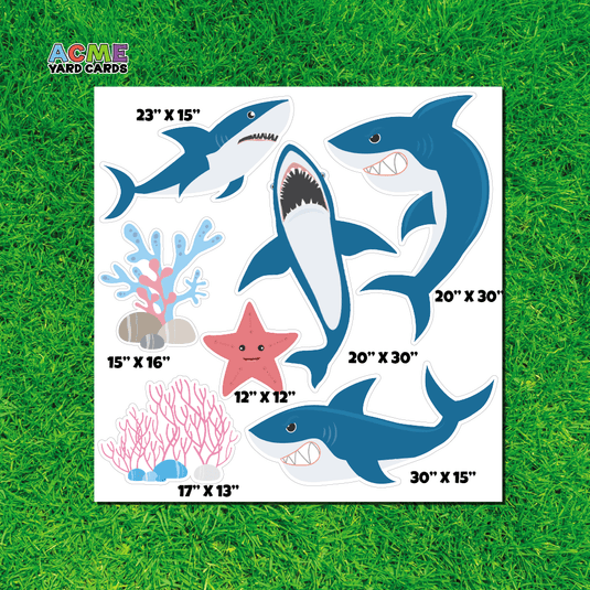 ACME Yard Cards Half Sheet - Theme - Sharks II